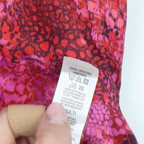 Gallery Womens Multicoloured Viscose Midi A-Line Dress UK 12
