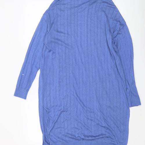 Principles Women Blue Size 14 Long Knit Open Cardigan