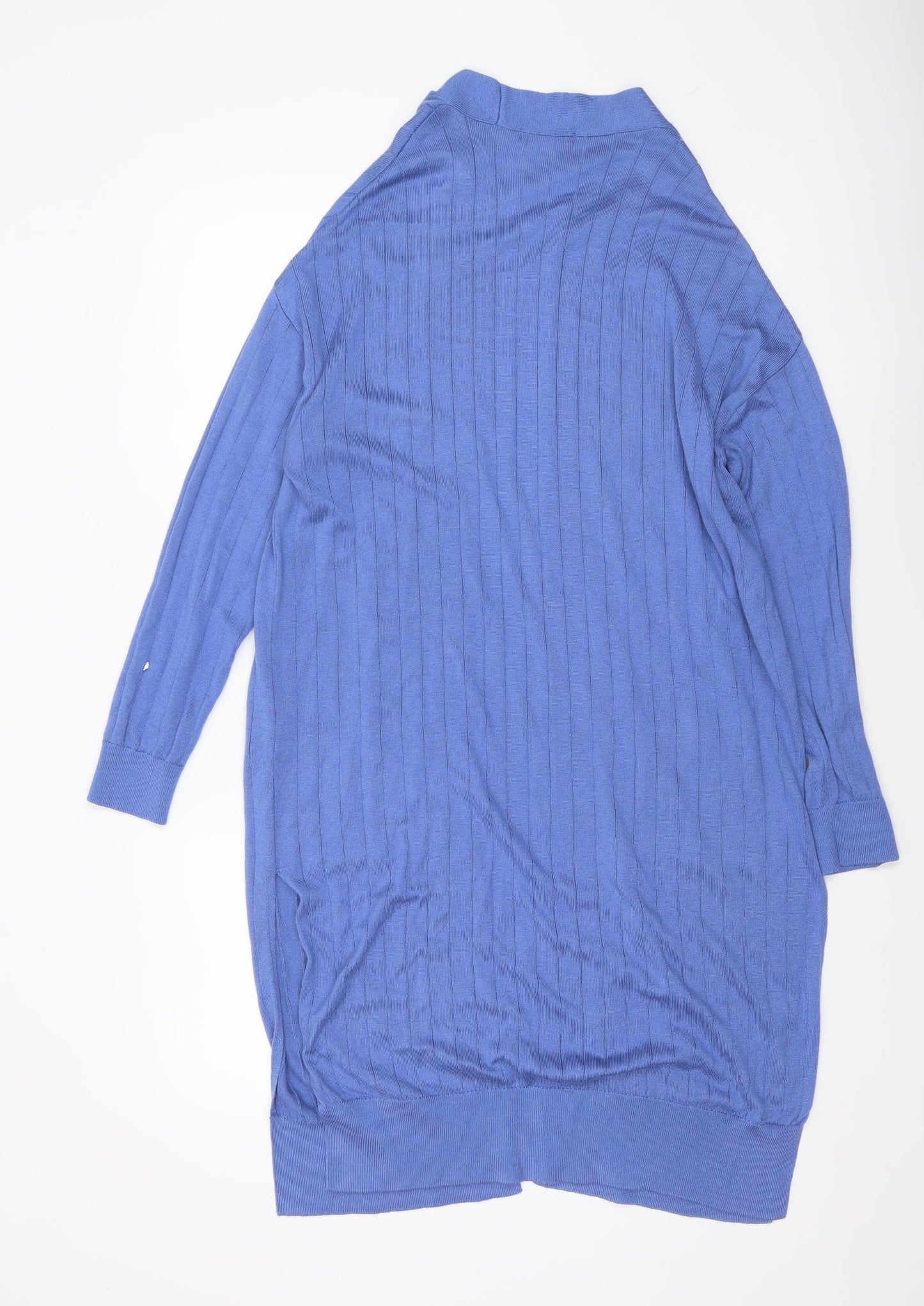 Principles Women Blue Size 14 Long Knit Open Cardigan
