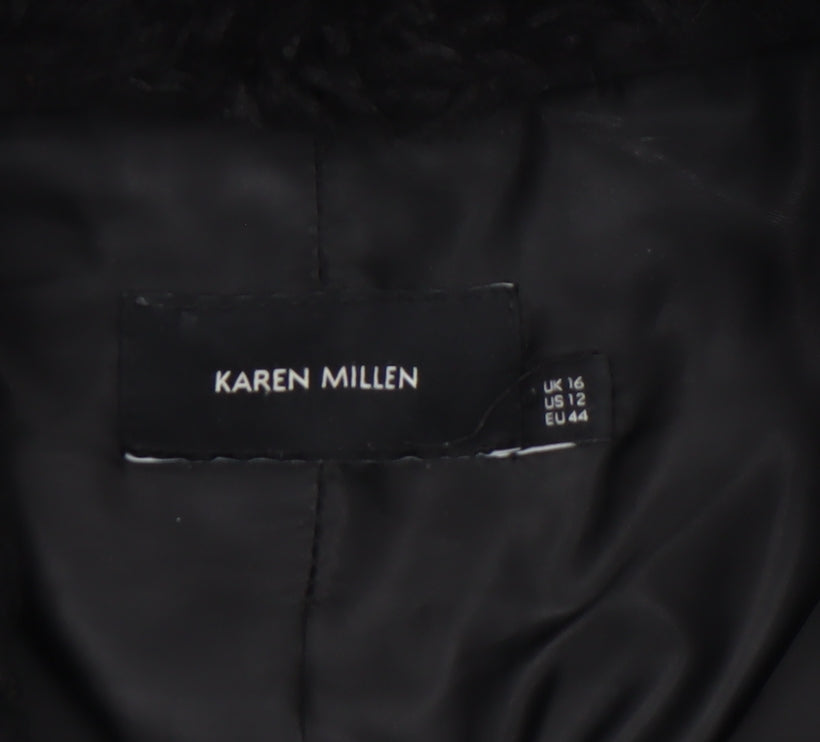 Karen Millen Women's Black Size 16 Quilted Puffer Jacket