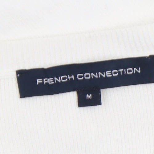 French Connection Women’s White Cotton Lace Knit Jumper Size M
