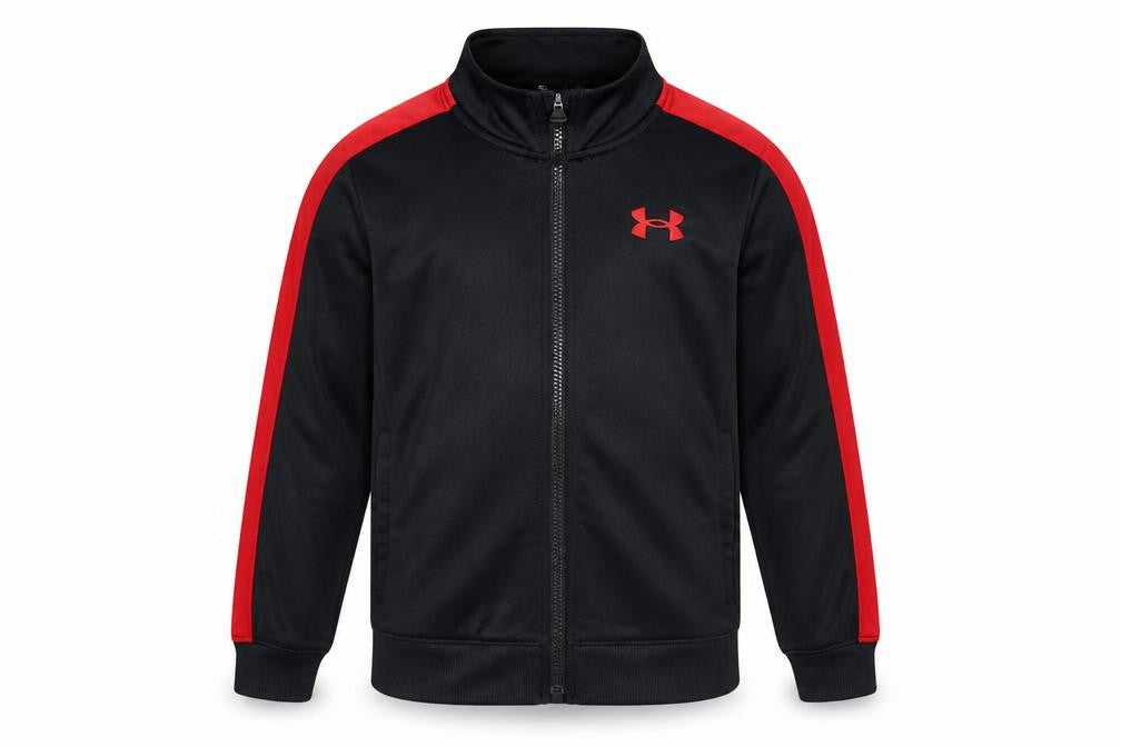 Under Armour Boys Black Red Track Jacket 6-7 Years Full Zip Sportswear