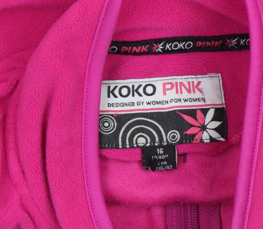 Koko Pink Women's Fleece Pullover Sweatshirt Pink Size 16