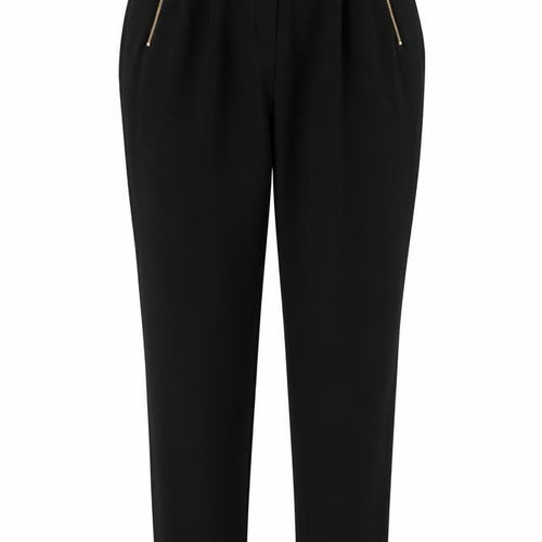 Anthology Women’s Black Tapered Zip Pocket Trousers Size 14