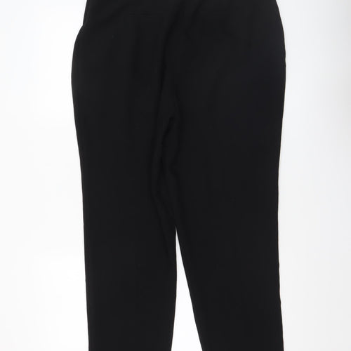 Anthology Women’s Black Tapered Zip Pocket Trousers Size 14