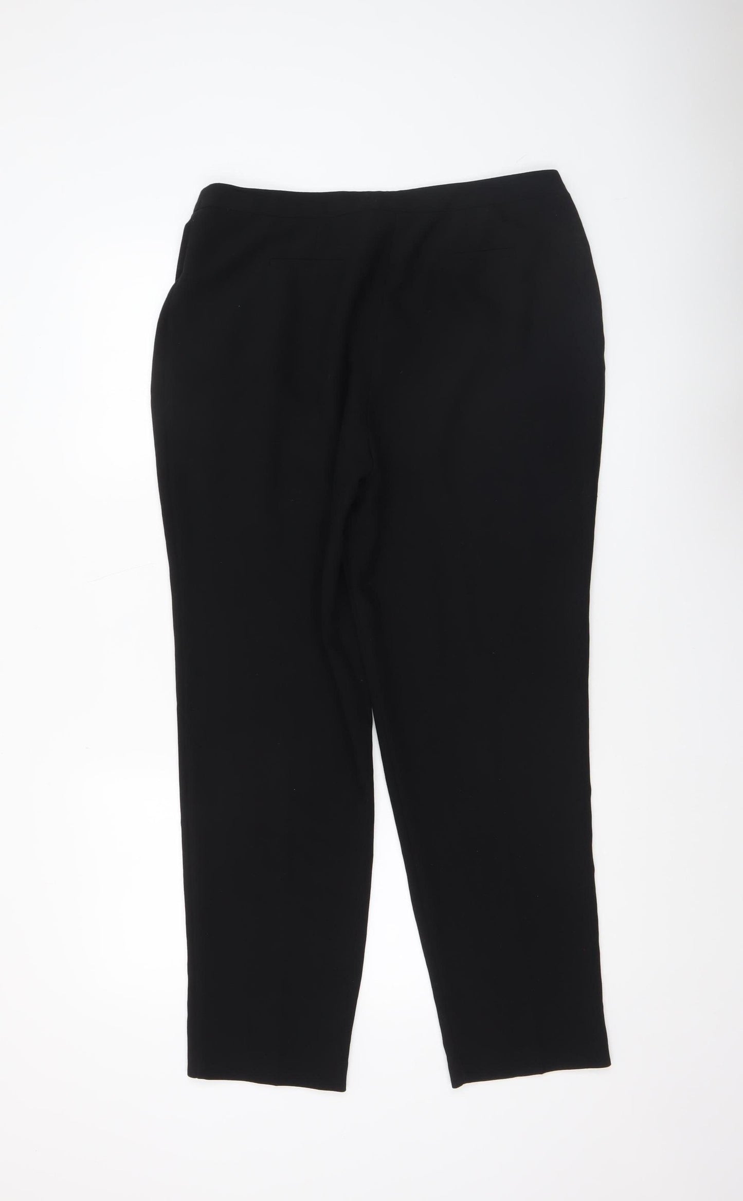 Anthology Women’s Black Tapered Zip Pocket Trousers Size 14