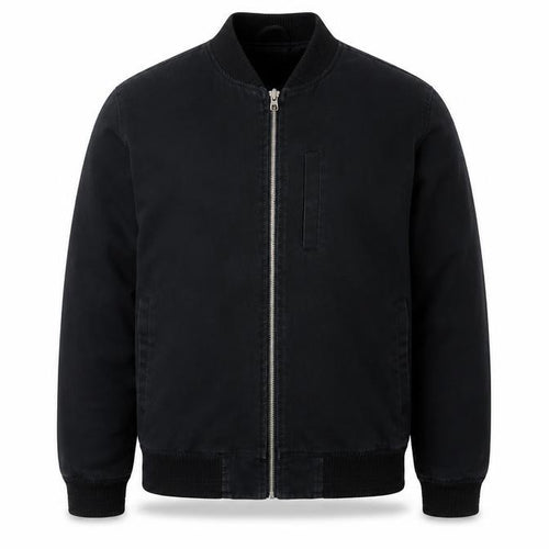 Topman Men's Black Bomber Jacket Size M Cotton Zip Casual