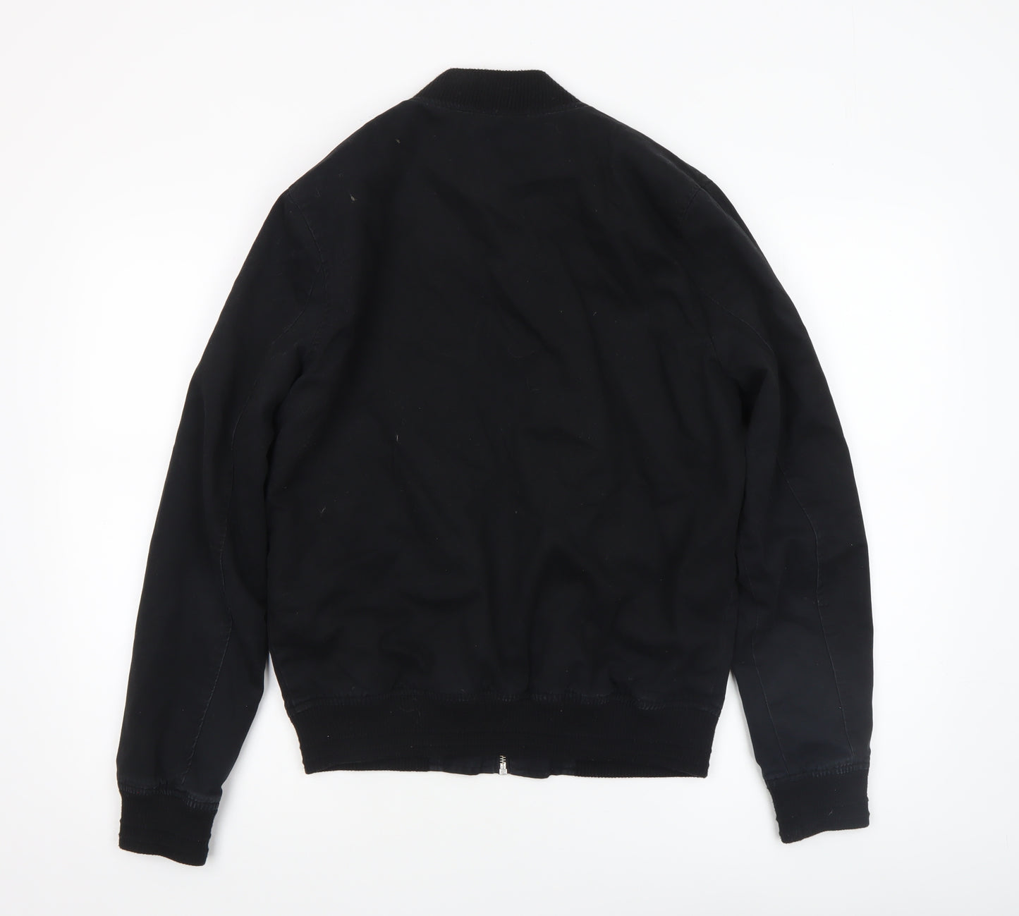 Topman Men's Black Bomber Jacket Size M Cotton Zip Casual