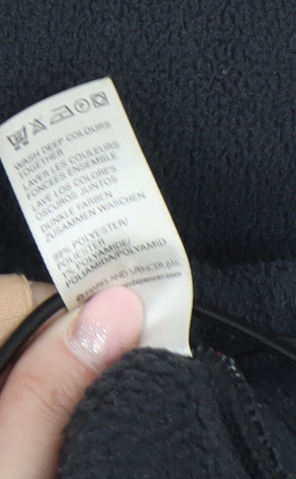 Marks and Spencer Men's Black Mix Fleece Full Zip Jacket L