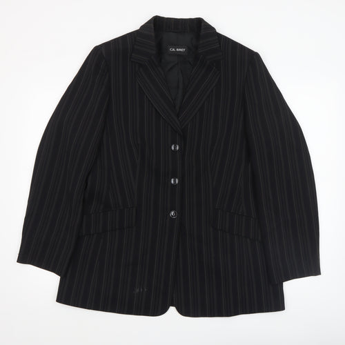 Gil Bret Women’s Black Pinstripe Blazer UK 14 Classic Fit Lined