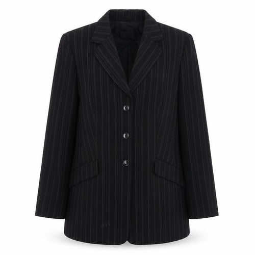 Gil Bret Women’s Black Pinstripe Blazer UK 14 Classic Fit Lined