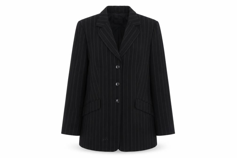 Gil Bret Women’s Black Pinstripe Blazer UK 14 Classic Fit Lined