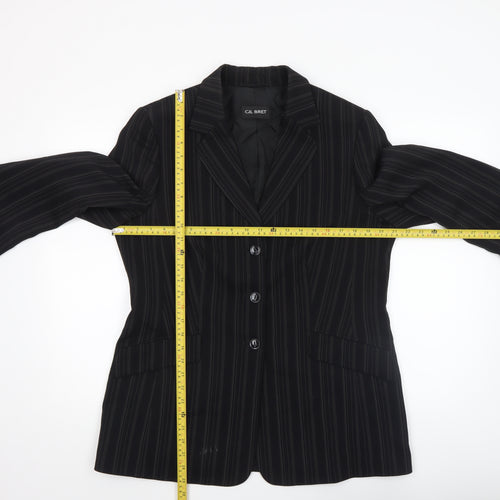 Gil Bret Women’s Black Pinstripe Blazer UK 14 Classic Fit Lined