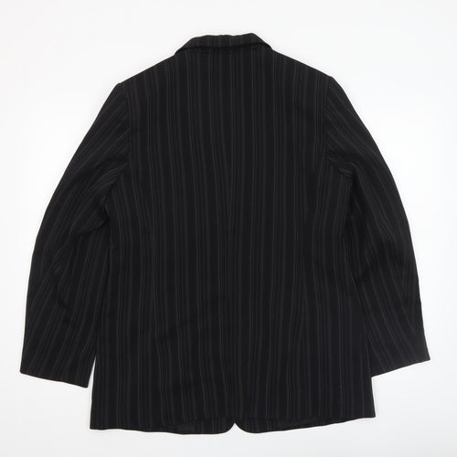 Gil Bret Women’s Black Pinstripe Blazer UK 14 Classic Fit Lined