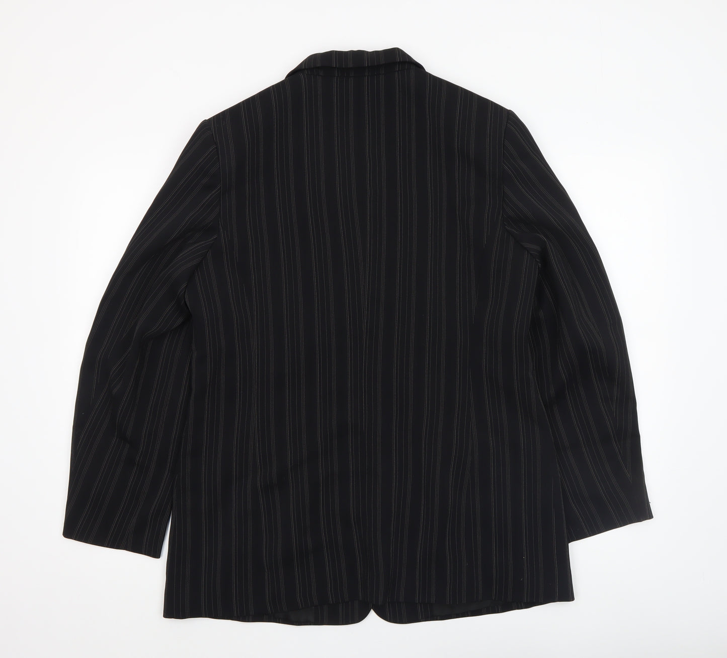 Gil Bret Women’s Black Pinstripe Blazer UK 14 Classic Fit Lined