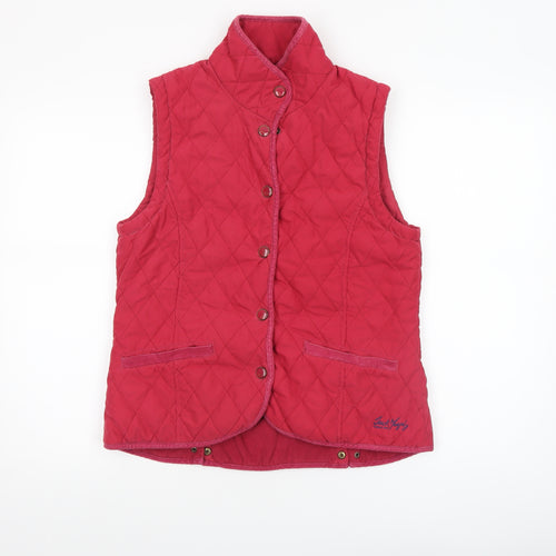Jack Murphy Women's Red Quilted Waistcoat UK 10 Heritage Style