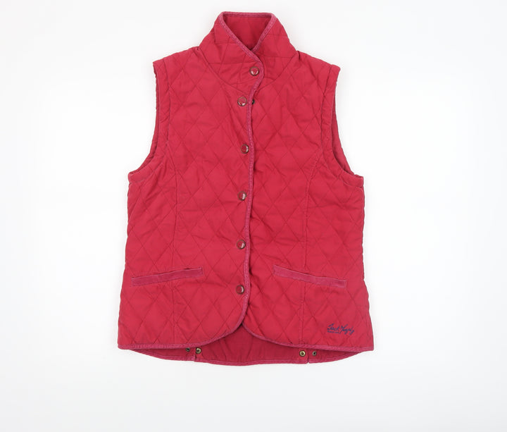 Jack Murphy Women's Red Quilted Waistcoat UK 10 Heritage Style