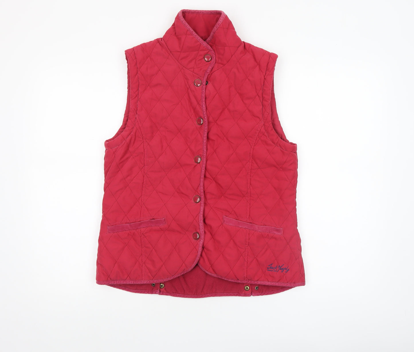Jack Murphy Women's Red Quilted Waistcoat UK 10 Heritage Style