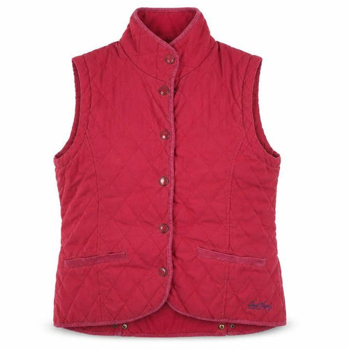 Jack Murphy Women's Red Quilted Waistcoat UK 10 Heritage Style