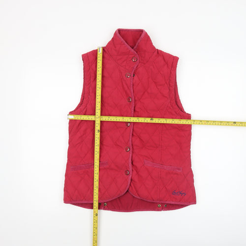 Jack Murphy Women's Red Quilted Waistcoat UK 10 Heritage Style