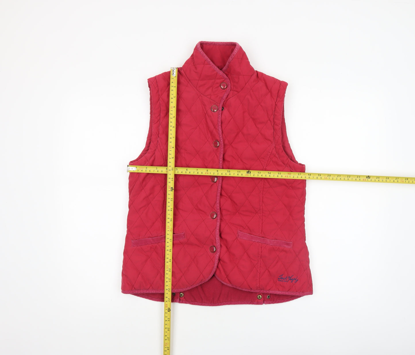 Jack Murphy Women's Red Quilted Waistcoat UK 10 Heritage Style