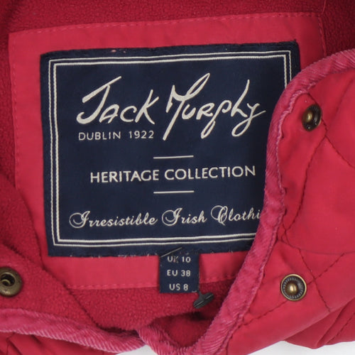 Jack Murphy Women's Red Quilted Waistcoat UK 10 Heritage Style