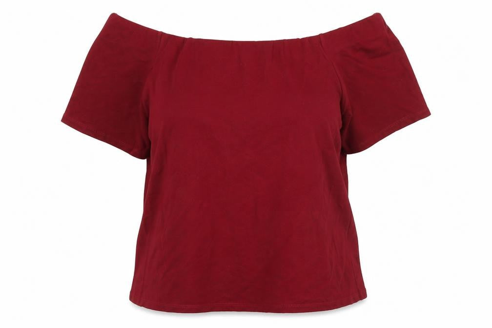 H&M Women’s Red Off Shoulder Jersey T-Shirt Size 14