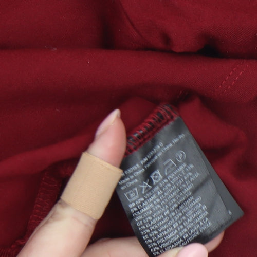 H&M Women’s Red Off Shoulder Jersey T-Shirt Size 14