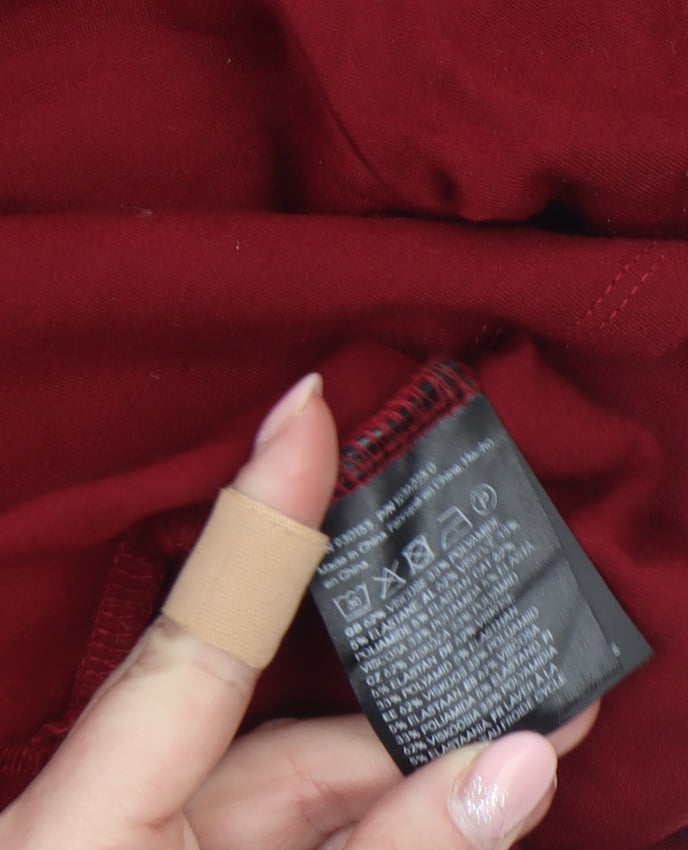 H&M Women’s Red Off Shoulder Jersey T-Shirt Size 14