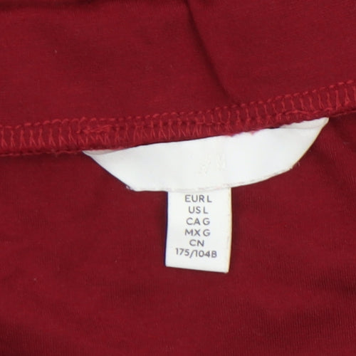 H&M Women’s Red Off Shoulder Jersey T-Shirt Size 14