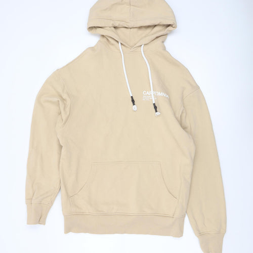 Carpe Omnia Mens Beige XS Pullover Hoodie Graphic Cotton Jumper