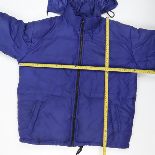 Next Men's Blue Puffer Jacket Medium Hooded Winter Coat