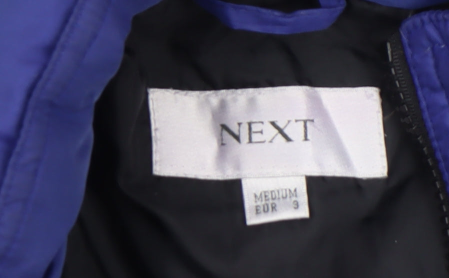 Next Men's Blue Puffer Jacket Medium Hooded Winter Coat