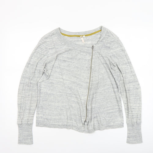 Hush Women’s Grey Full Zip Cotton Knit Jumper Size 12