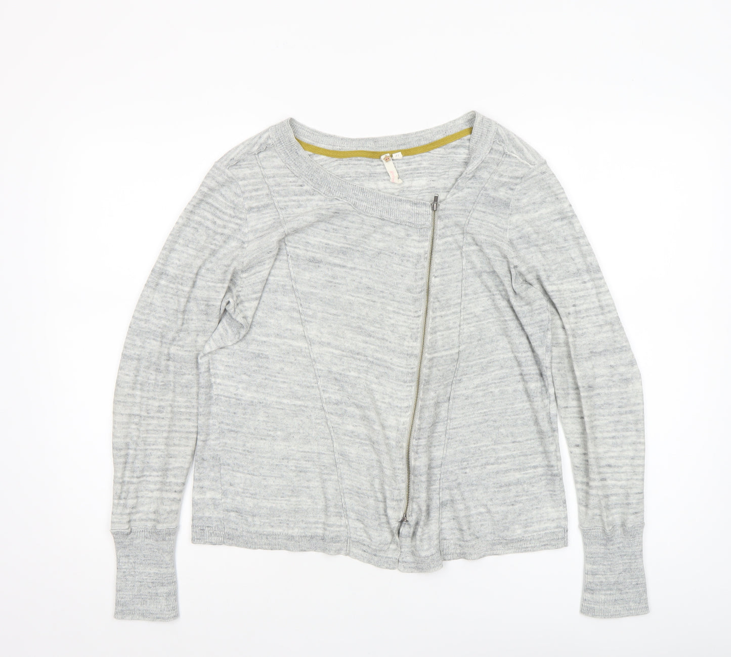 Hush Women’s Grey Full Zip Cotton Knit Jumper Size 12