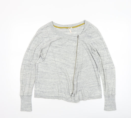 Hush Women’s Grey Full Zip Cotton Knit Jumper Size 12