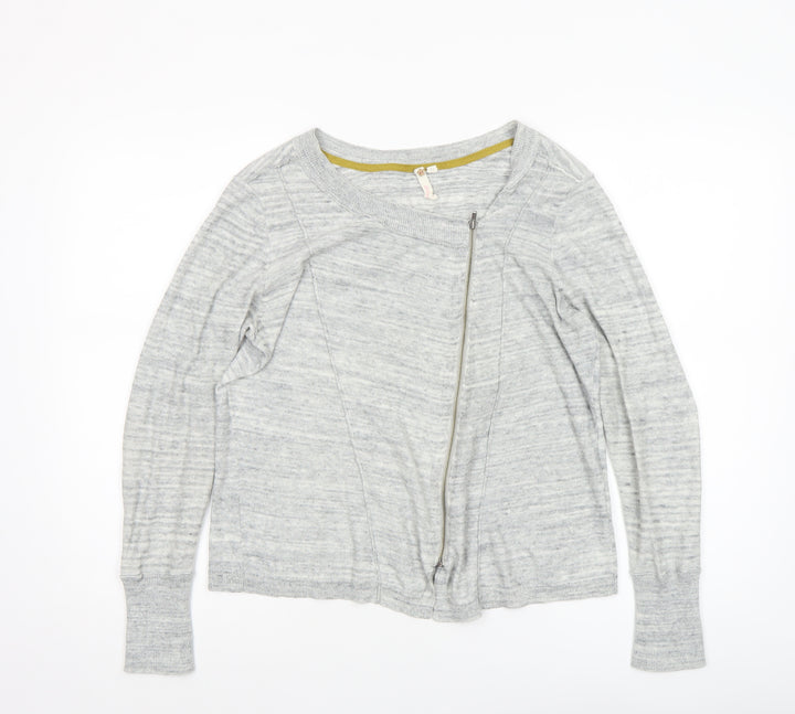 Hush Women’s Grey Full Zip Cotton Knit Jumper Size 12