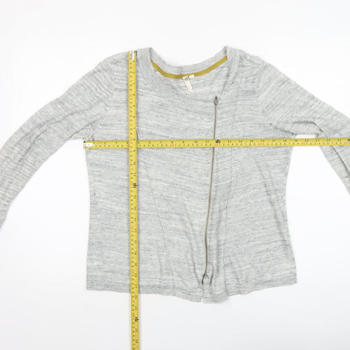 Hush Women’s Grey Full Zip Cotton Knit Jumper Size 12