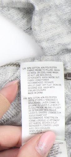 Hush Women’s Grey Full Zip Cotton Knit Jumper Size 12