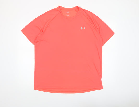 Under Armour Men's Orange XL Running T-Shirt Loose Fit Moisture Wicking
