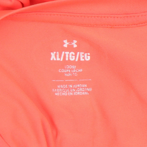 Under Armour Men's Orange XL Running T-Shirt Loose Fit Moisture Wicking