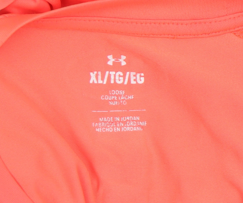 Under Armour Men's Orange XL Running T-Shirt Loose Fit Moisture Wicking