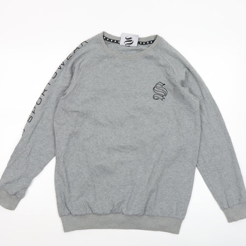 Sinners Attire Men's Grey Crew Neck Logo Sweatshirt Size S