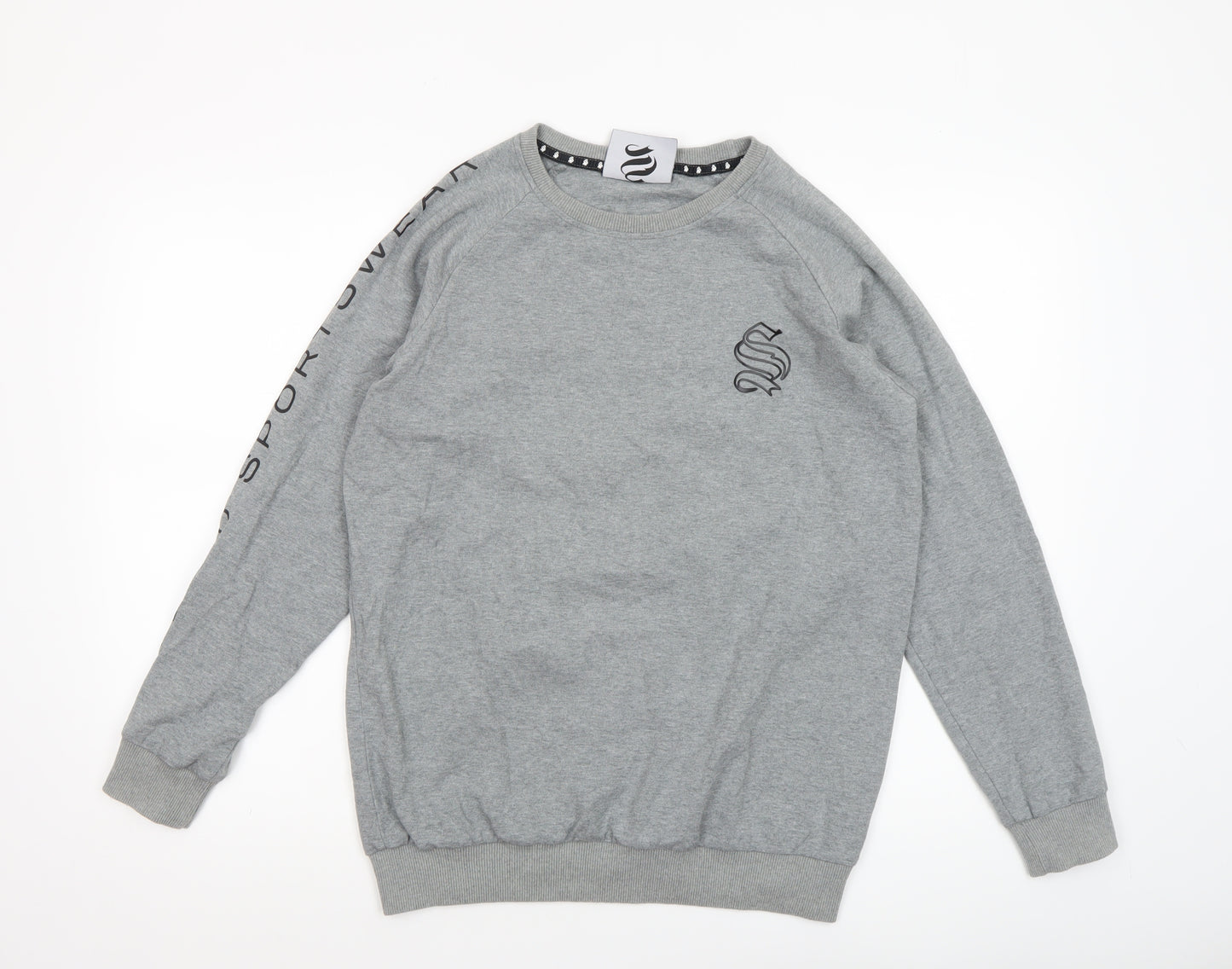 Sinners Attire Men's Grey Crew Neck Logo Sweatshirt Size S