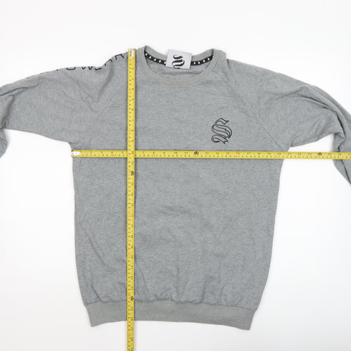 Sinners Attire Men's Grey Crew Neck Logo Sweatshirt Size S