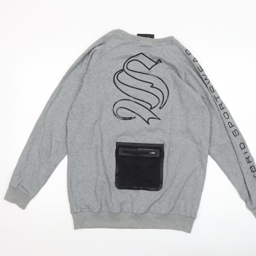 Sinners Attire Men's Grey Crew Neck Logo Sweatshirt Size S