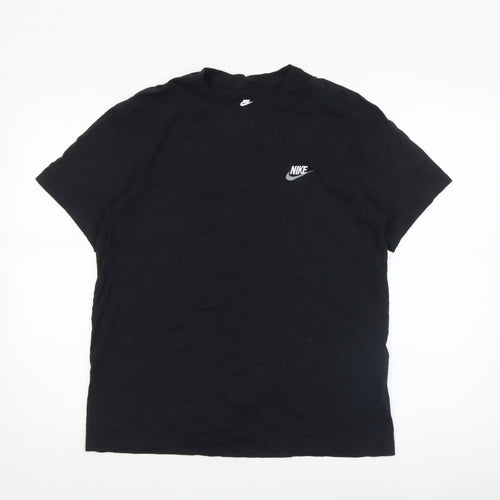 Nike Men's Black Cotton Sports T-Shirt L Regular Fit