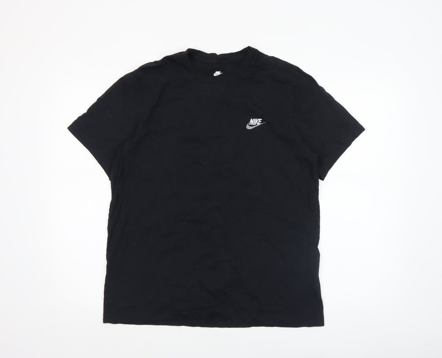 Nike Men's Black Cotton Sports T-Shirt L Regular Fit
