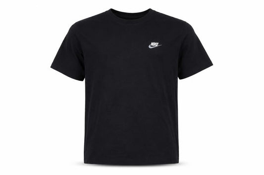 Front view of Nike Men's Black Cotton Sports T-Shirt L Regular Fit