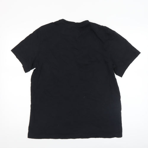 Nike Men's Black Cotton Sports T-Shirt L Regular Fit